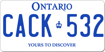 ON license plate CACK532