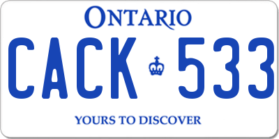 ON license plate CACK533