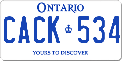 ON license plate CACK534