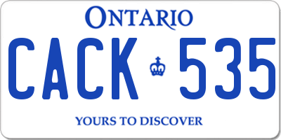 ON license plate CACK535