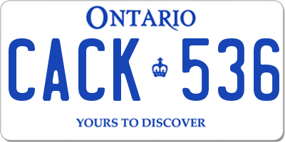 ON license plate CACK536