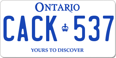 ON license plate CACK537