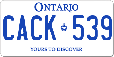 ON license plate CACK539