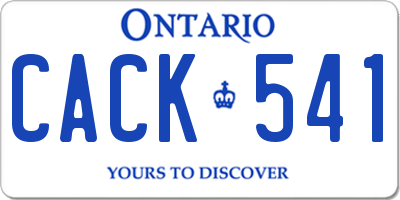 ON license plate CACK541