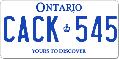 ON license plate CACK545