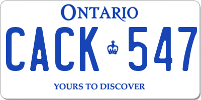 ON license plate CACK547