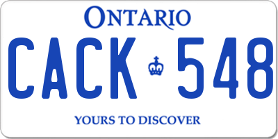 ON license plate CACK548