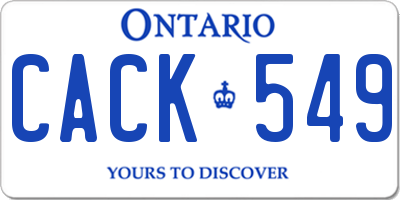 ON license plate CACK549