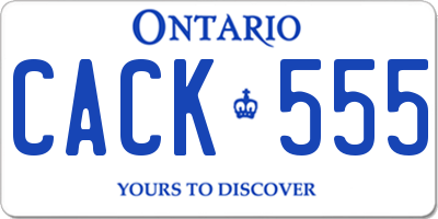 ON license plate CACK555