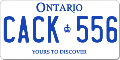 ON license plate CACK556