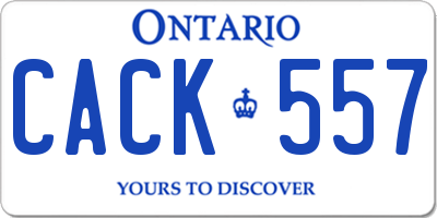 ON license plate CACK557