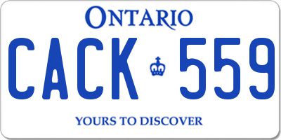 ON license plate CACK559