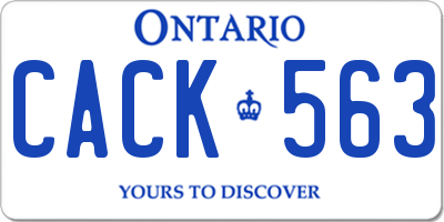 ON license plate CACK563