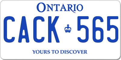 ON license plate CACK565