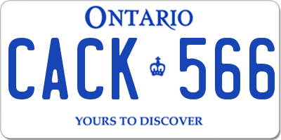 ON license plate CACK566