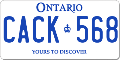 ON license plate CACK568