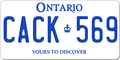 ON license plate CACK569