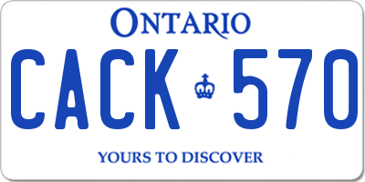 ON license plate CACK570