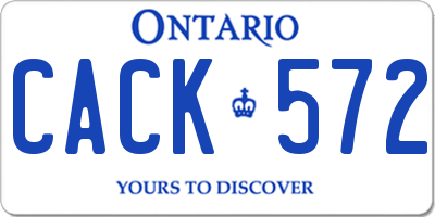 ON license plate CACK572