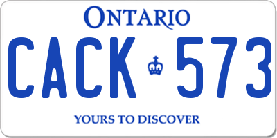 ON license plate CACK573