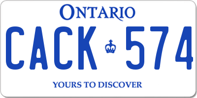 ON license plate CACK574