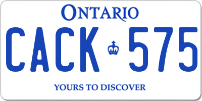 ON license plate CACK575