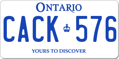 ON license plate CACK576