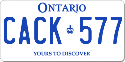 ON license plate CACK577