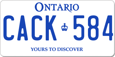 ON license plate CACK584