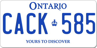 ON license plate CACK585