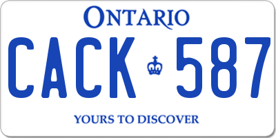 ON license plate CACK587