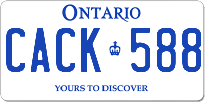 ON license plate CACK588