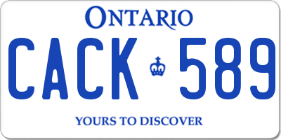 ON license plate CACK589