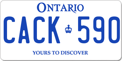 ON license plate CACK590