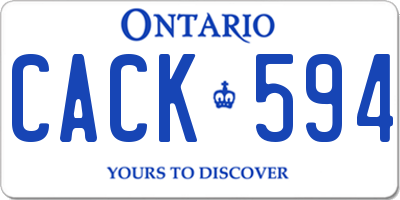 ON license plate CACK594