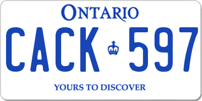 ON license plate CACK597