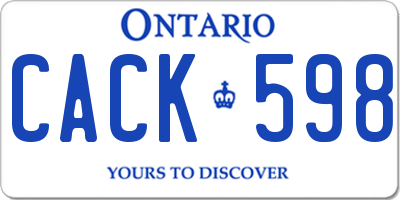 ON license plate CACK598