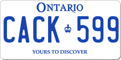 ON license plate CACK599