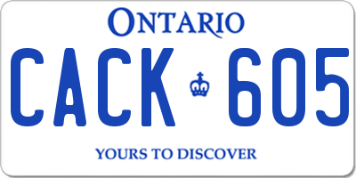 ON license plate CACK605