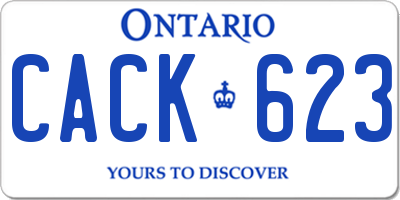 ON license plate CACK623