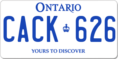 ON license plate CACK626