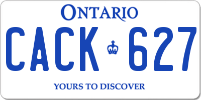 ON license plate CACK627