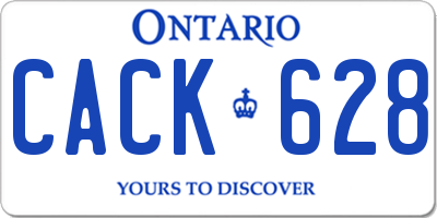 ON license plate CACK628