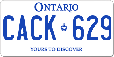 ON license plate CACK629