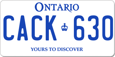 ON license plate CACK630