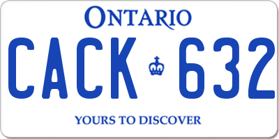 ON license plate CACK632