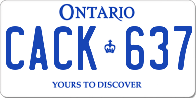 ON license plate CACK637