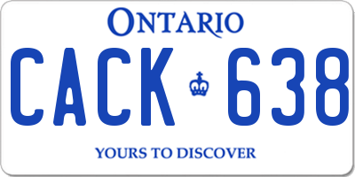 ON license plate CACK638