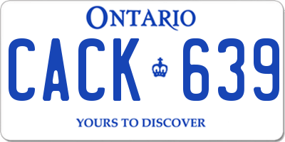 ON license plate CACK639