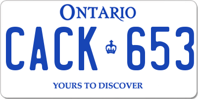 ON license plate CACK653